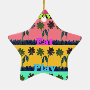 Ornement En Céramique Love Eat Play Art Print