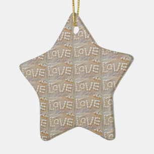 Ornement En Céramique Love Heart Sea Shell Beach Hearts Seashells été