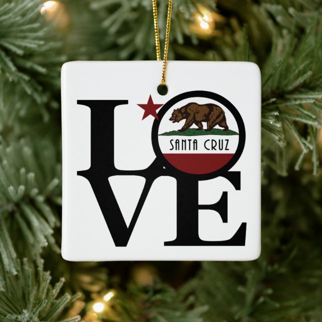 Ornement En Céramique LOVE Père Noël Cruz Californie (Arbre)