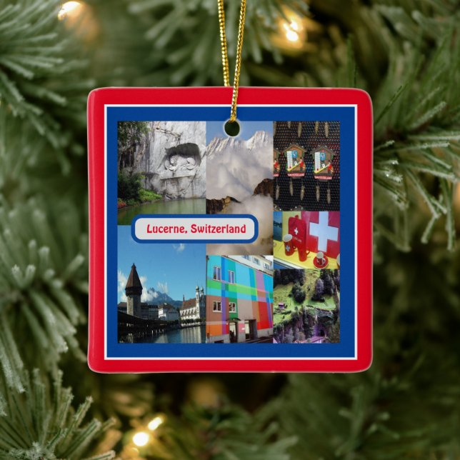 Ornement En Céramique Lucerne, Suisse (Arbre)