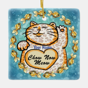 Ornement En Céramique Lucky Cat Meow