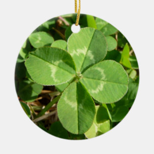 Ornement En Céramique Lucky Four Leaf Clover