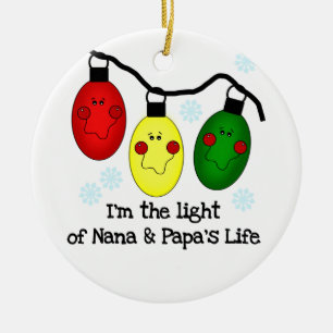 Ornement En Céramique Lumière de Nana et de Papa's Life Customisé Orname