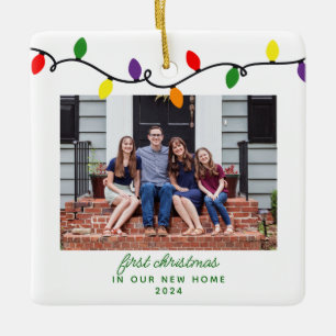 Ornement En Céramique Lumières colorées Nouveau Accueil Premier Noël