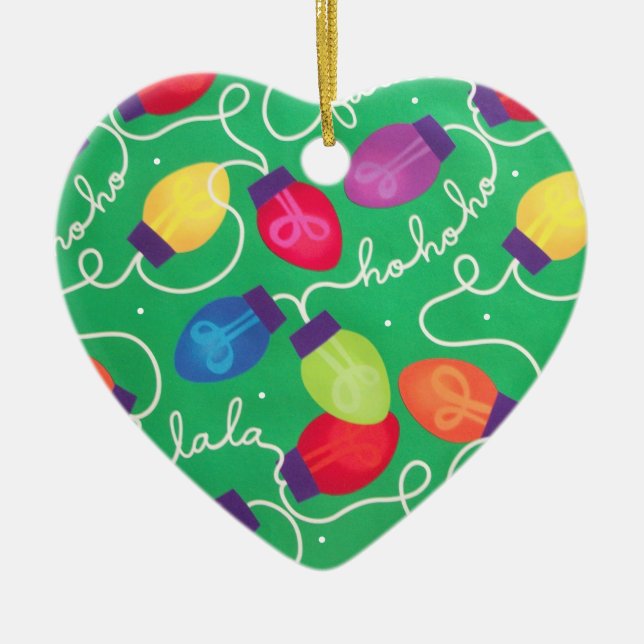 Ornement En Céramique Lumières de Noël de l'ornement (Devant)