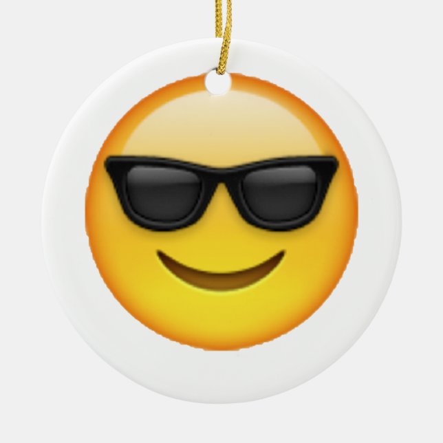 Ornement En Céramique Lunettes de soleil - Emoji (Devant)