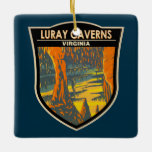 Ornement En Céramique Luray Caverns Virginia Travel Art Badge<br><div class="desc">OEuvre vectorielle de Luray Caverns. Le système de caverne est généreusement orné de spéléothèmes tels que colonnes,  coulées de boue,  stalactites,  stalagmites,  pierre à fleurs et bassins en miroir.</div>