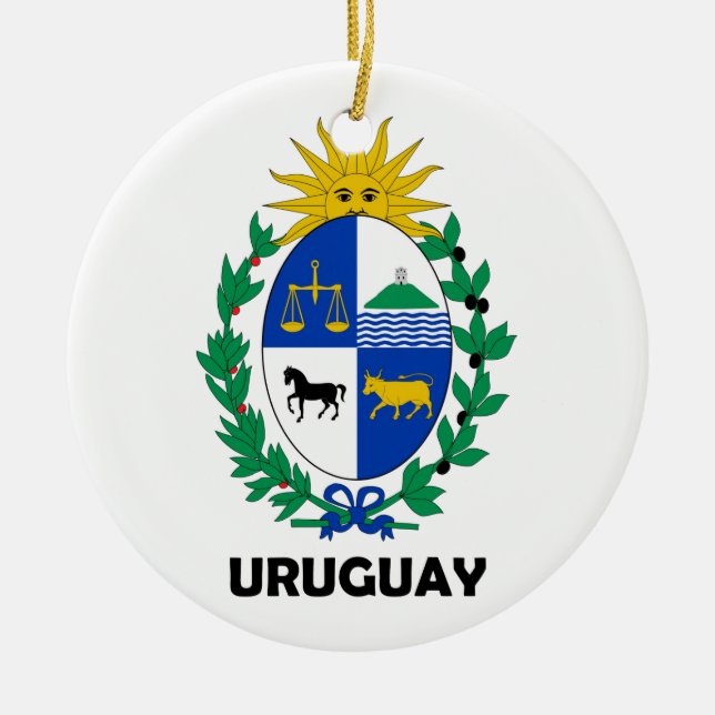 Ornement En Céramique L'URUGUAY - emblème/drapeau/manteau des (Devant)