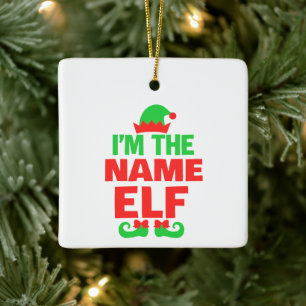 Ornement En Céramique Lutin de Noël personnalisé