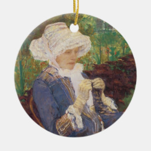 Ornement En Céramique Lydia Crocheting en Jardin à Marly, Mary Cassatt