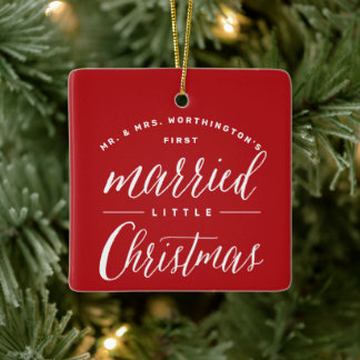 Ornement En Céramique M. & Mme Marié Little Christmas Mariage de vacance
