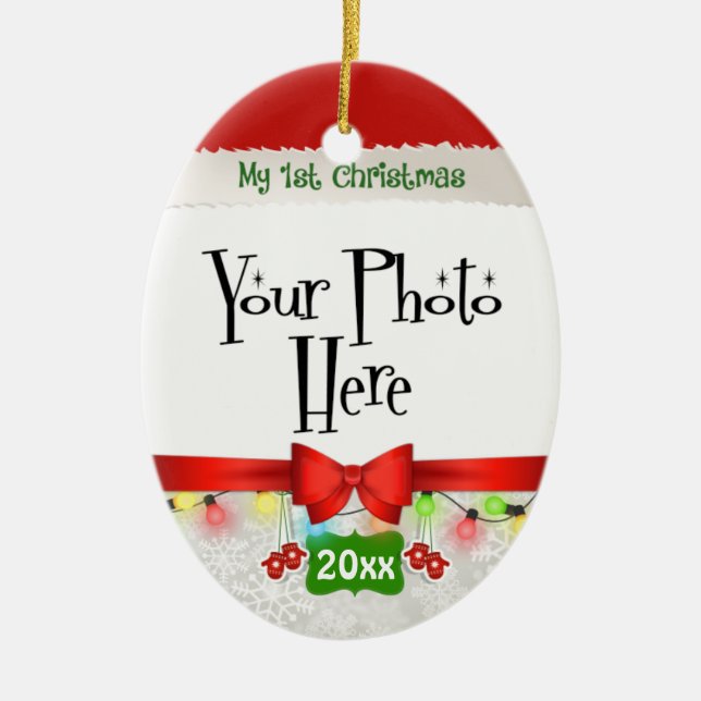 Ornement En Céramique Ma première coutume de Noël (Devant)