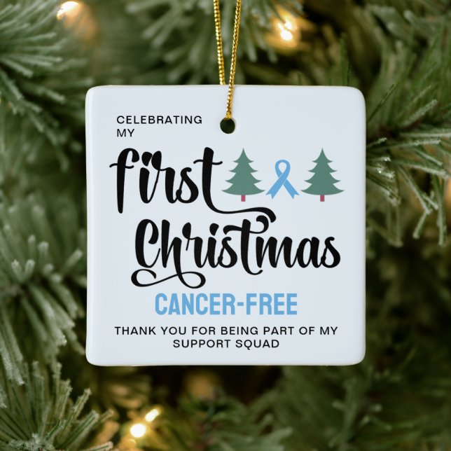 Ornement En Céramique MA PREMIÈRE NOËL Prostate Cancer-Free Merci (Arbre)