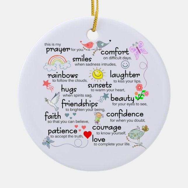 Ornement En Céramique Ma prière pour vous (Devant)
