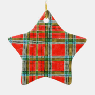 Ornement En Céramique MAC BAIN TARTAN Céramique Star Ornement