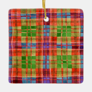 Ornement En Céramique MAC RAE TARTAN Carré en céramique
