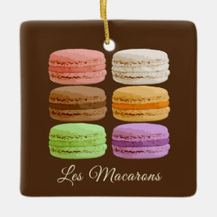 Ornement En Céramique Macarons français élégants - Saveurs associées