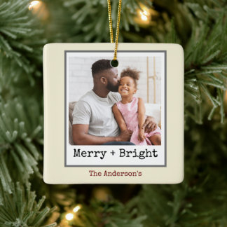 Ornement En Céramique Machine à écrire minimaliste - 1 Photo - Joyeux et