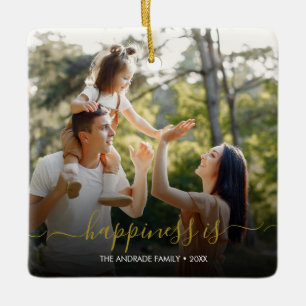 Ornement En Céramique Machine à écrire minimaliste Deux photos et text