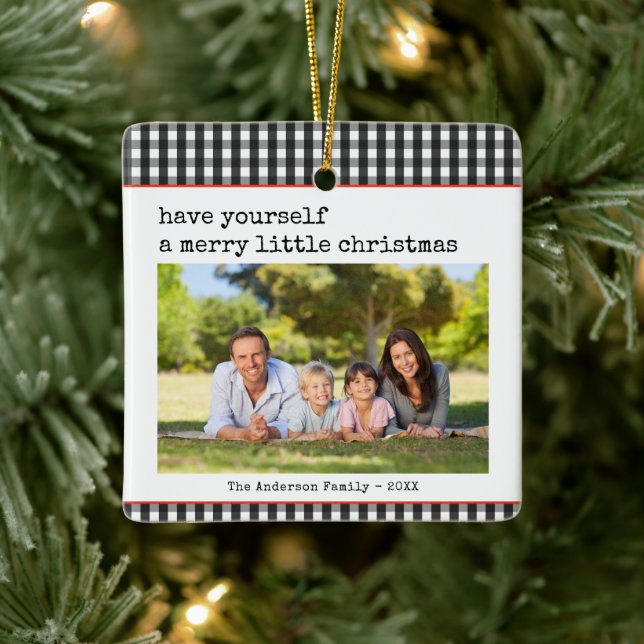 Ornement En Céramique Machine à écrire moderne Merry Little Christmas Ph (Arbre)