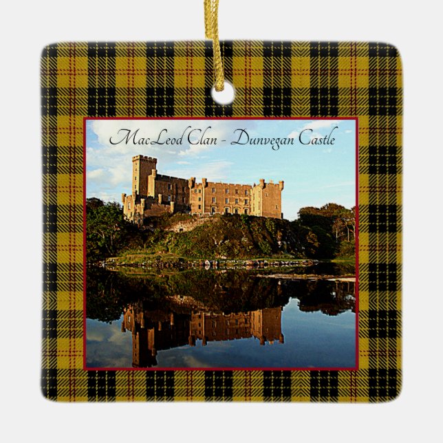 Ornement En Céramique MacLeod Scottish Clan Castle Tartan Xmas (Devant)