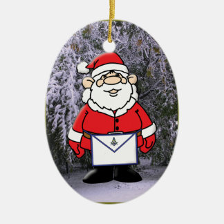 Ornement En Céramique Maçon Père Noël dans la neige