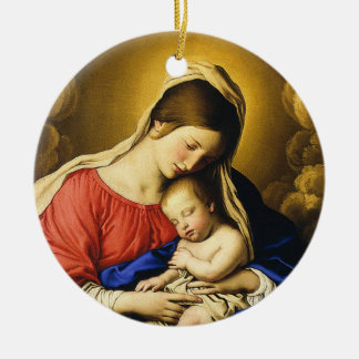 Ornement En Céramique Madonna et enfant