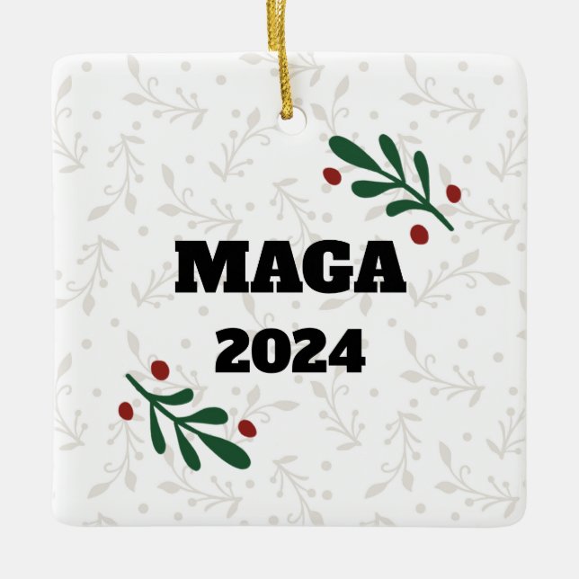 Ornement En Céramique MAGA 2024 Christmas Tree Ornament Decor (Devant)
