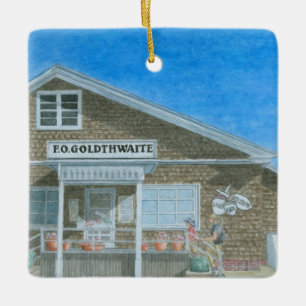Ornement En Céramique Magasin Général du Maine Aquarelle
