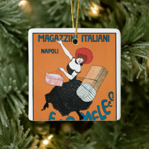 Ornement En Céramique Magasins Italiens Art Nouveau vintage par Capiello