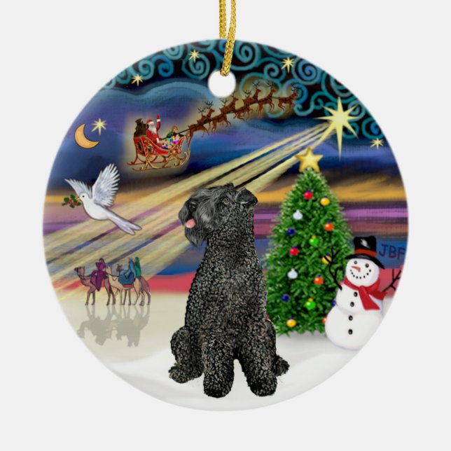 Ornement En Céramique Magie de Noël - Kerry Blue Terrier (Devant)