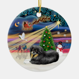 Ornement En Céramique Magie de Noël - TibétainEspagnol (noir-tan)
