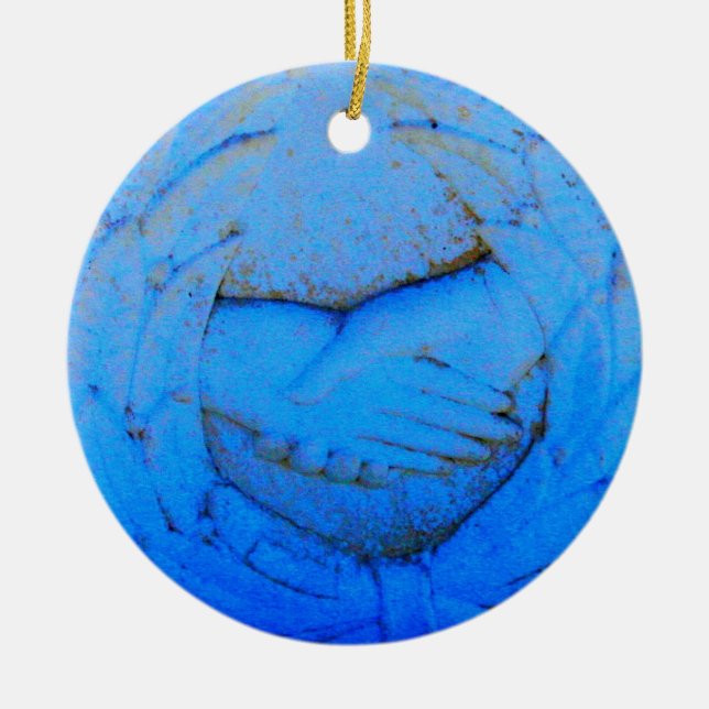 Ornement En Céramique mains accrochées amis pour toujours (Devant)