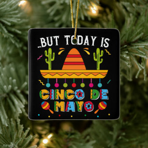 Ornement En Céramique Mais Aujourd'Hui Est Cinco De Mayo, Cactus Mexicai