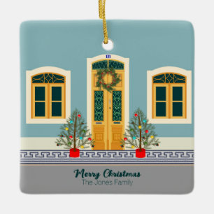 Ornement En Céramique Maison de fête portugaise de Noël