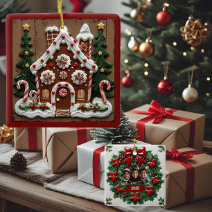 Ornement En Céramique Maison en pain d'épices de Noël personnalisable