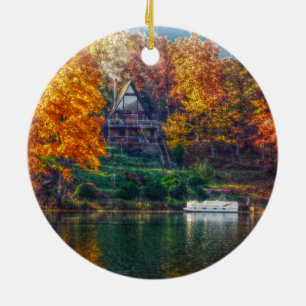 Ornement En Céramique Maison sur le lac