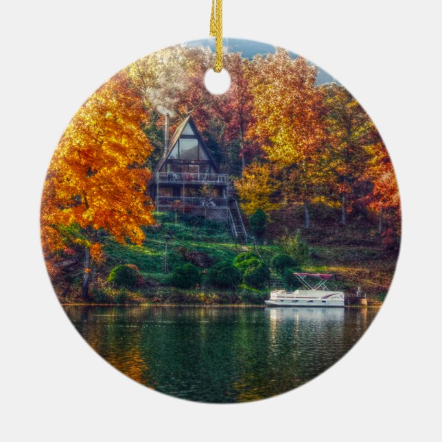 Ornement En Céramique Maison sur le lac (Dos)