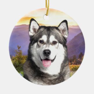 Ornement En Céramique Malamute d'Alaska