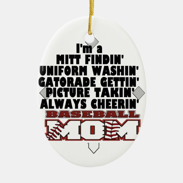 Ornement En Céramique Maman de base-ball (Devant)