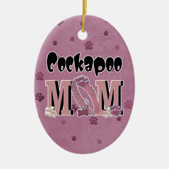 Ornement En Céramique MAMAN de Cockapoo (Devant)