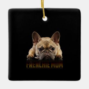 Ornement En Céramique maman frenchie cadeau de maman bulldog