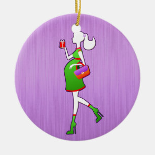 Ornement En Céramique Maman mignonne pour être maternité personnalisé