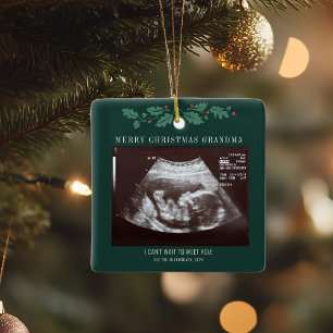 Ornement En Céramique Mamie Joyeux Noël Grossesse Bébé Échographie