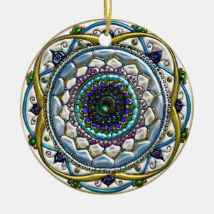 Ornement En Céramique Mandala bijoux (ornement céramique personnalisé)