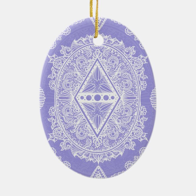 Ornement En Céramique Mandala de diamant céleste (Dos)