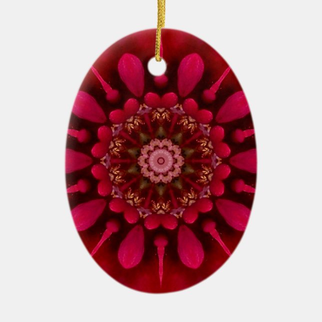 Ornement En Céramique Mandala rose (Devant)