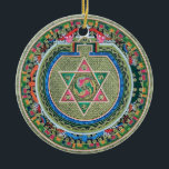 Ornement En Céramique Mandala Tantric tibétain vintage de bouddhisme<br><div class="desc">Conception Tantric tibétaine vintage de mandala de bouddhisme. Fait un beau,  signicatif,  heureux cadeau pour des bouddhistes.</div>