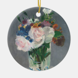 Ornement En Céramique Manet   fleurit dans un vase en cristal, c.1882