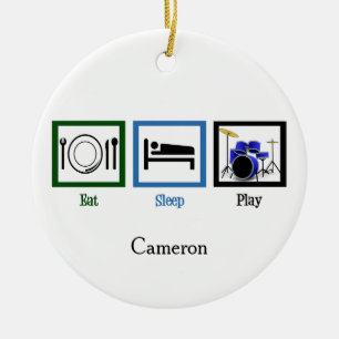 Ornement En Céramique Mangez des tambours de sommeil